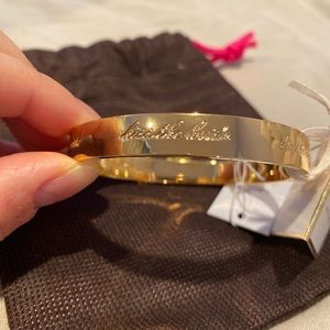 New Kate Spade Gold Bride bangle with engravings